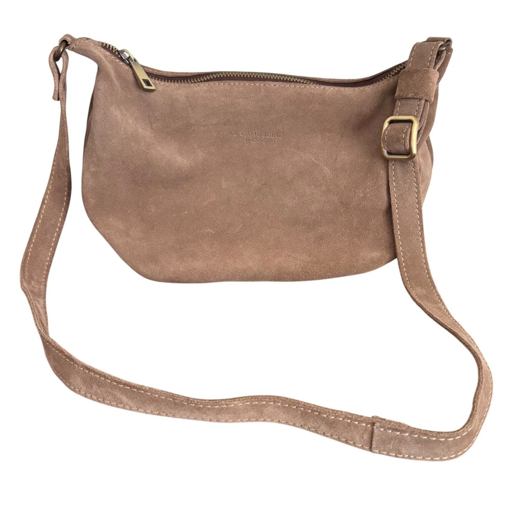 Le Camoscine, Milano | FLO | Italian Suede Crossbody Bag | Beige